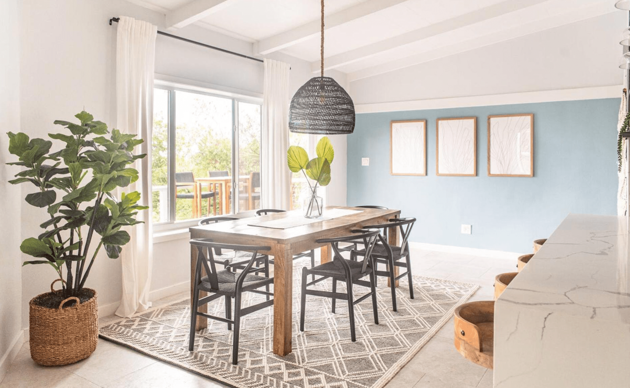 Bright dining area inside a St. Thomas villa at arrival