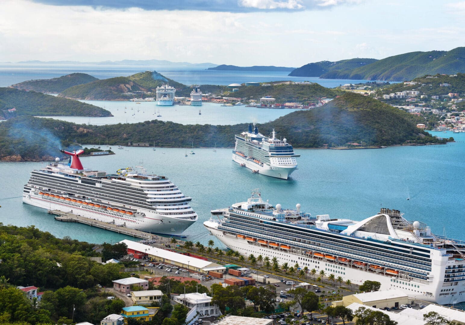 Cruise ships in port